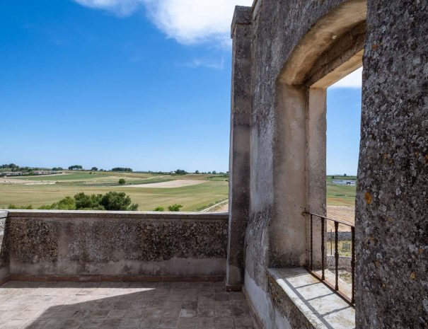 Vista del territorio pugliese nella terrazza del B&B Dimora Cagnazzi ad Altamura, Bari.