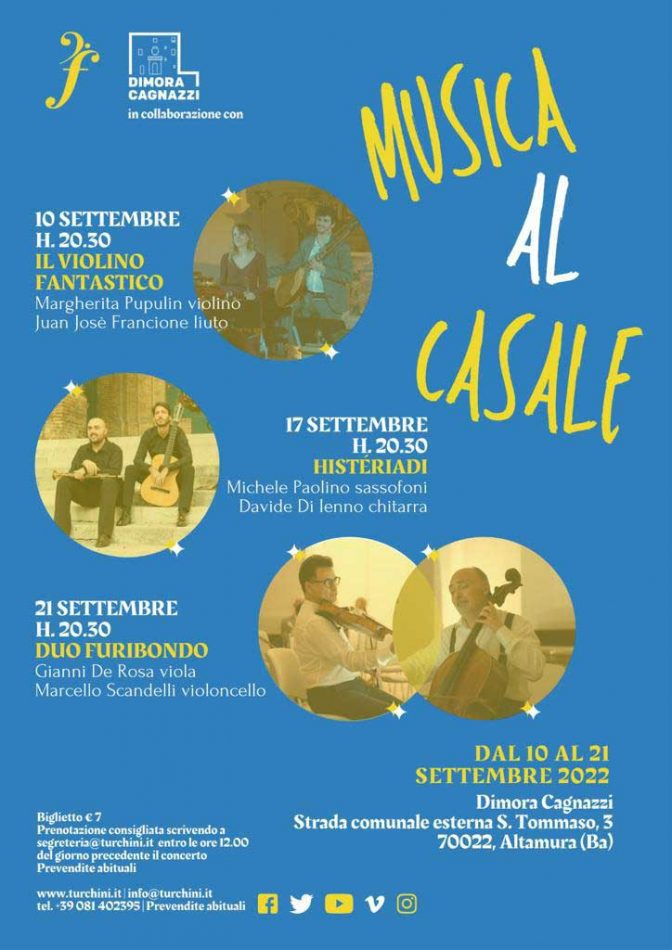 Evento Musica al Casale nella Dimora Cganazzi, Altamura.